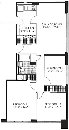 Floor plan Three Bedroom