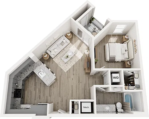 Floor plan A2A - 1X1
