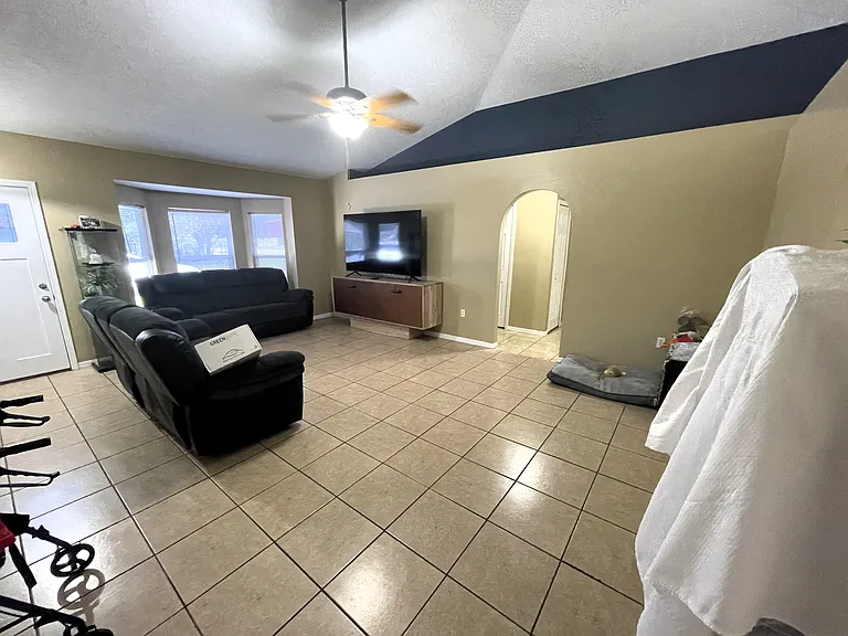 Living room and dining room