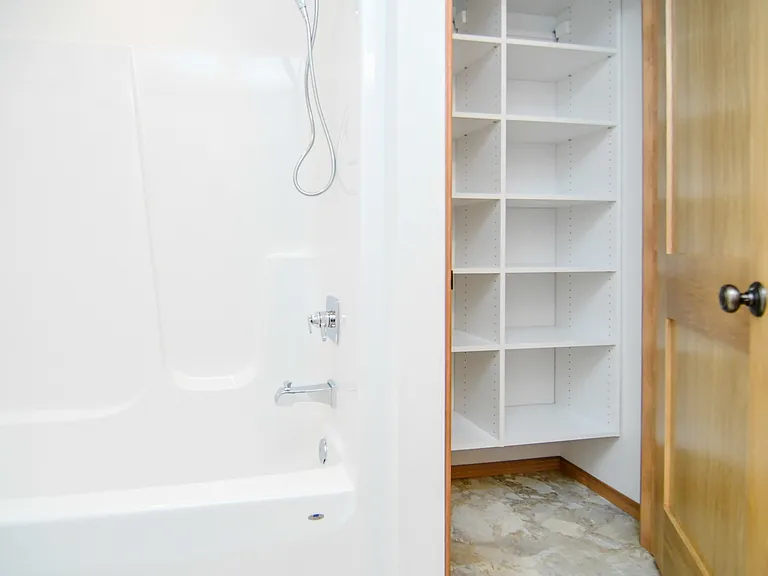Second floor full bath storage