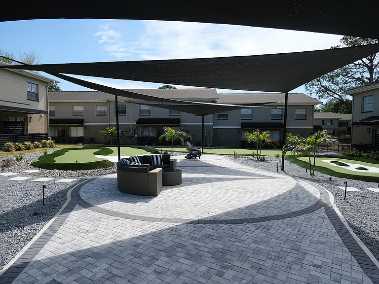 Chic outdoor patio area
