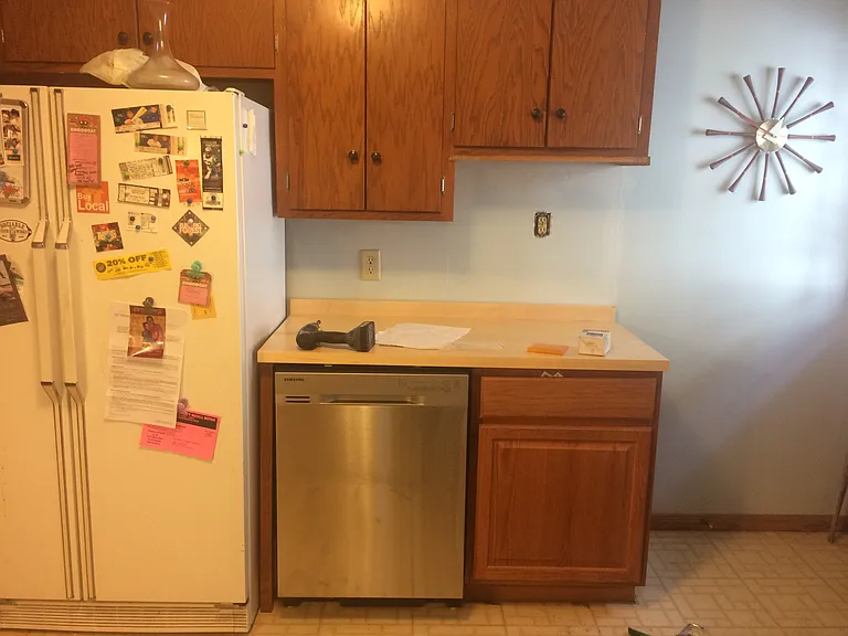 Kitchen, fridge, dishwasher