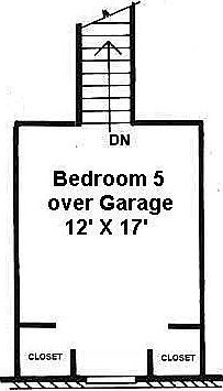 Bonus Room Completed with corner closets next to window: BR5