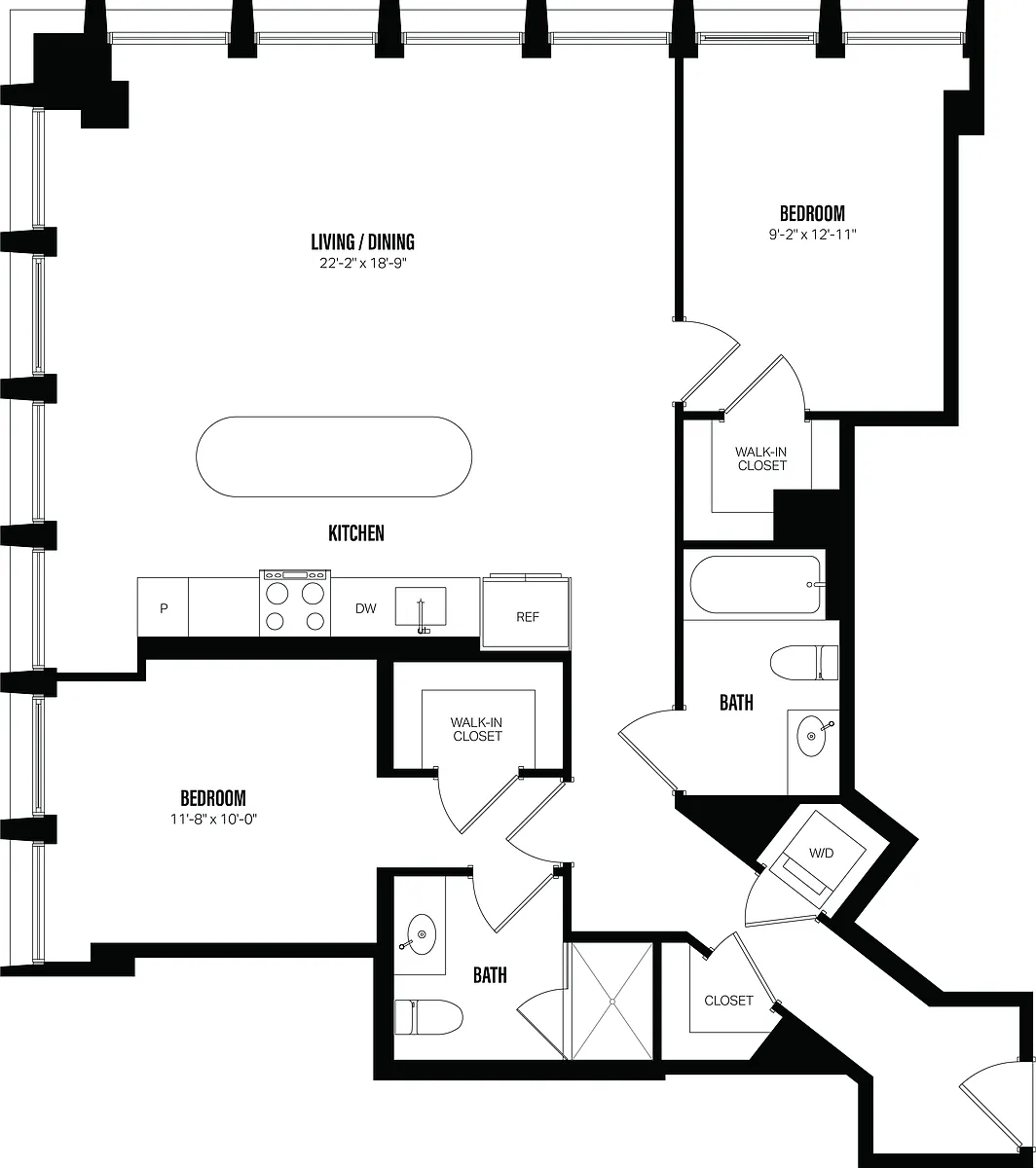 Floor plan 2 Bed/2 Bath-F3
