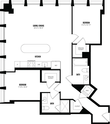 Floor plan 2 Bed/2 Bath-F3