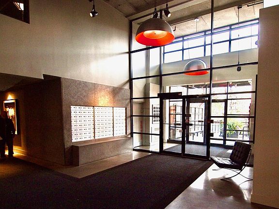 Lobby with mailboxes