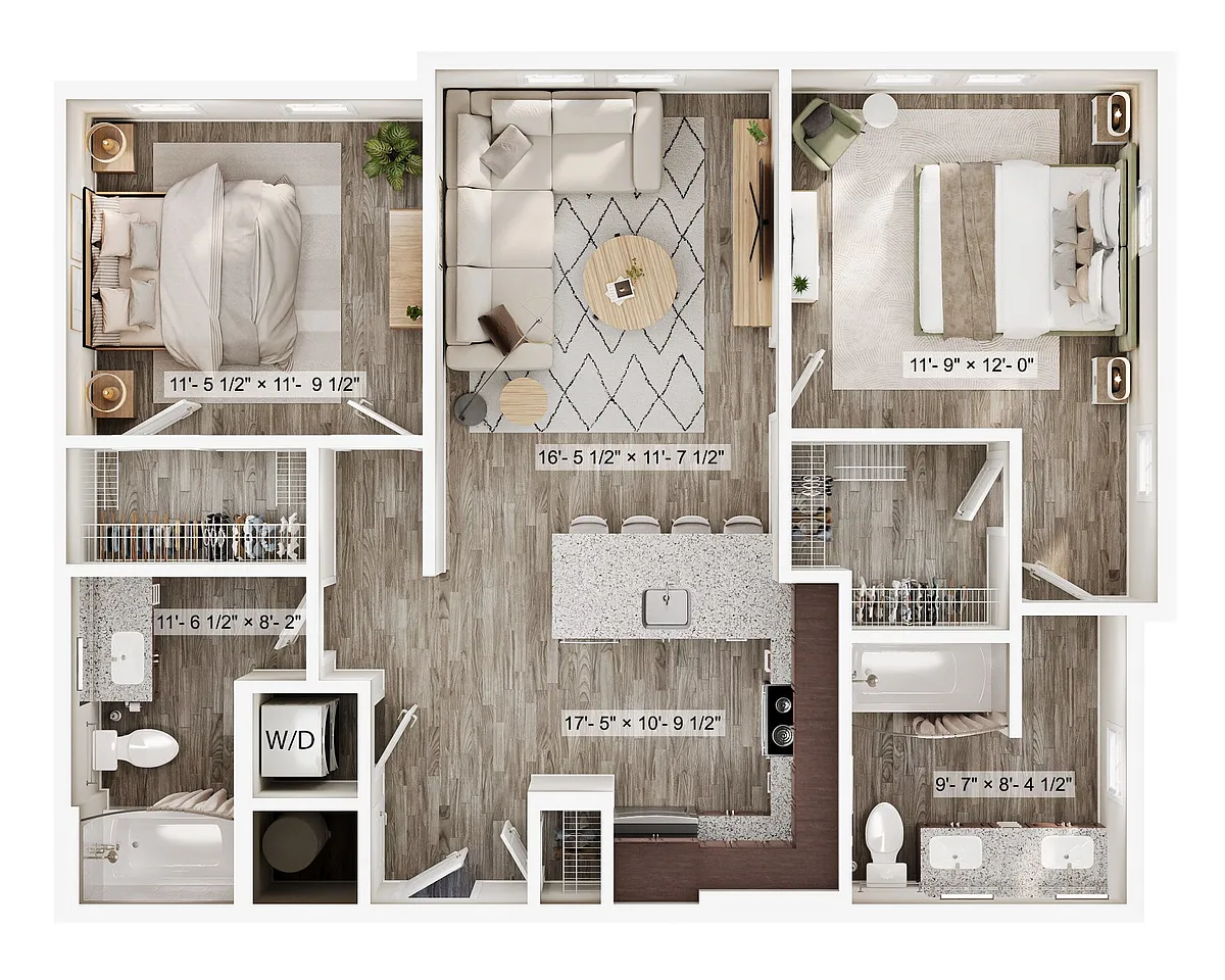 Floor plan 2x2 Grove