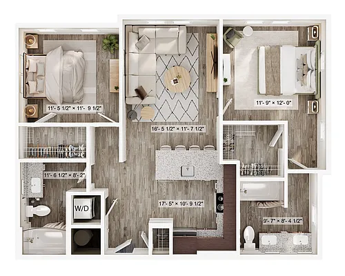 Floor plan 2x2 Grove