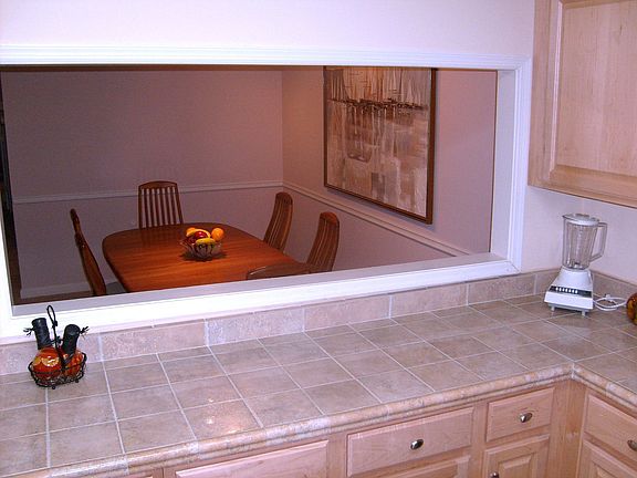 View from kitchen to dining room