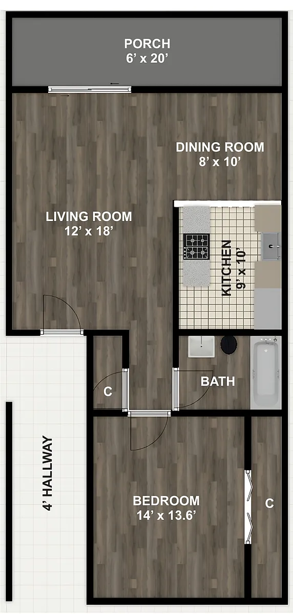 Floor plan 1 Bedroom