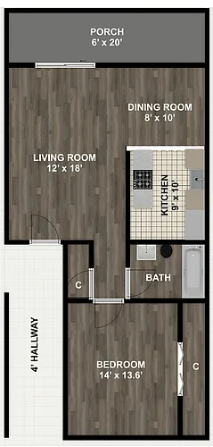 Floor plan 1 Bedroom