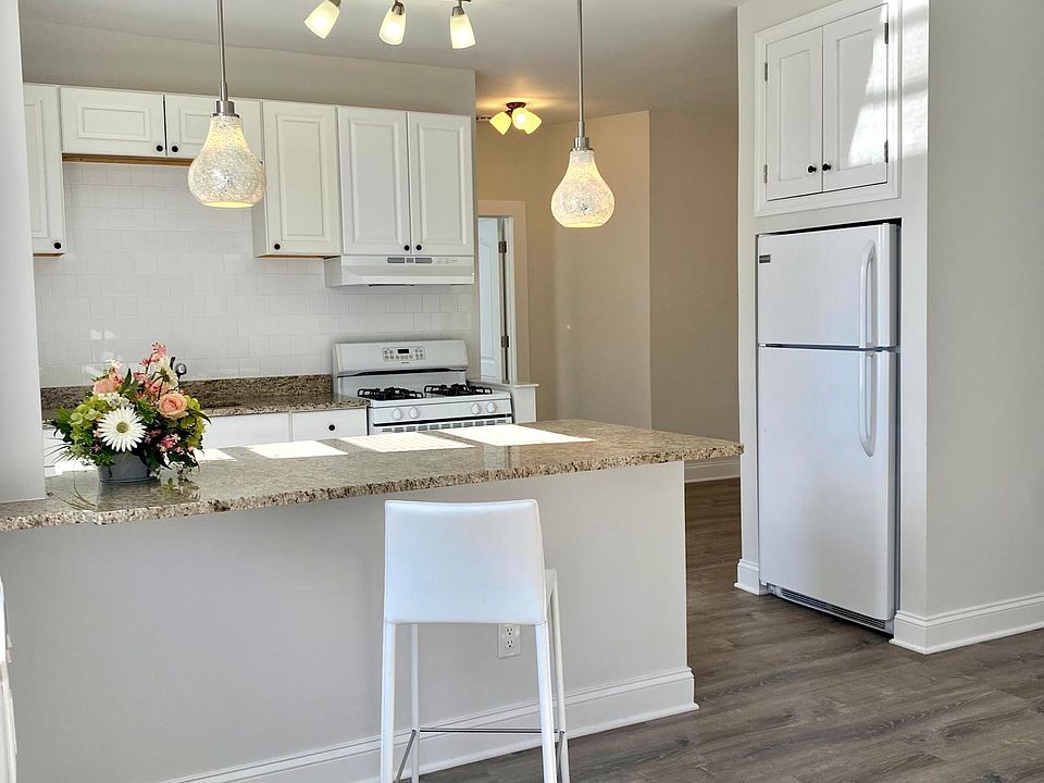 Kitchen open to living area