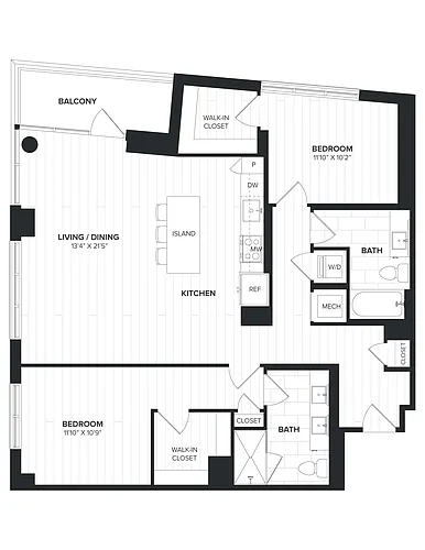 Floor plan 02BR-02