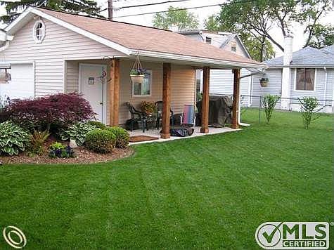 Garage and Covered Porch
