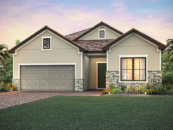 Exterior LC2B with decorative stone accents
