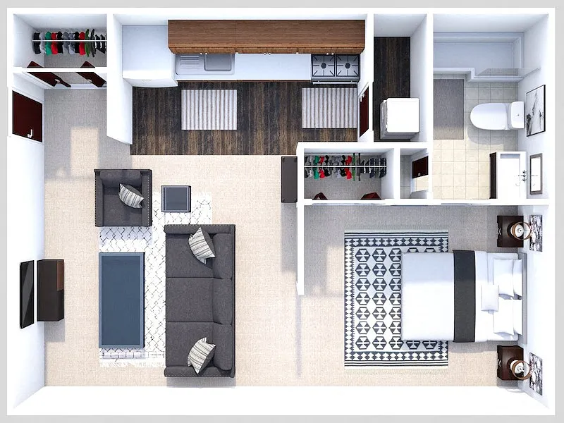 Floor plan Phase I - Studio