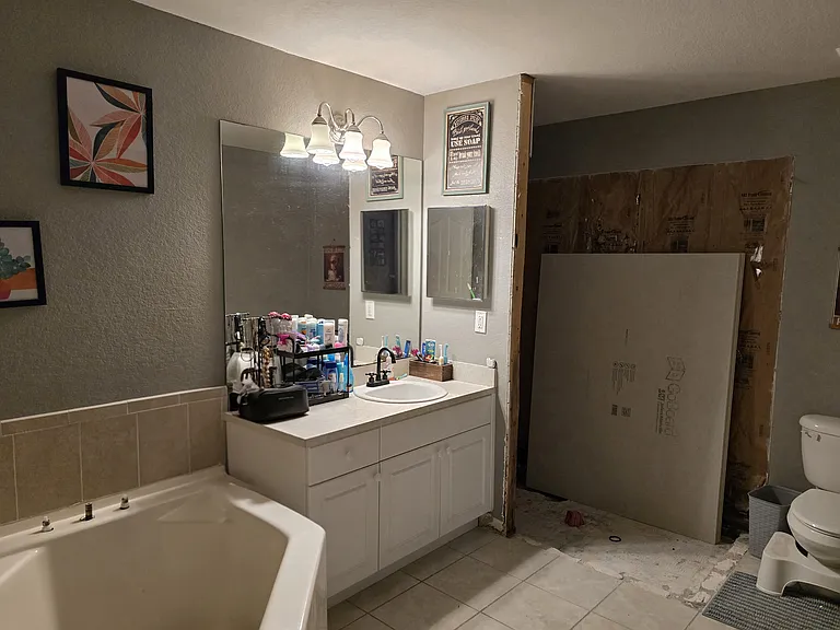 Master bath. Shower in progress