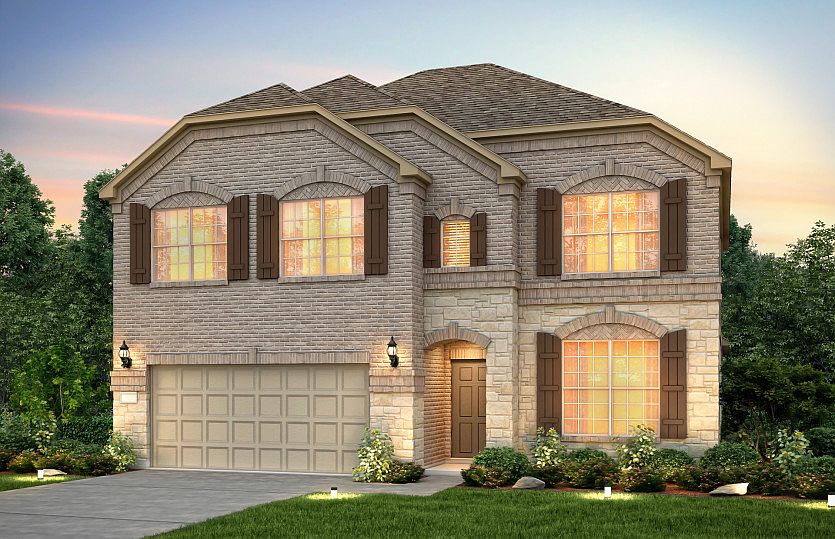 The Caldwell, a two-story home with 2-car garage, shown as Home Exterior C