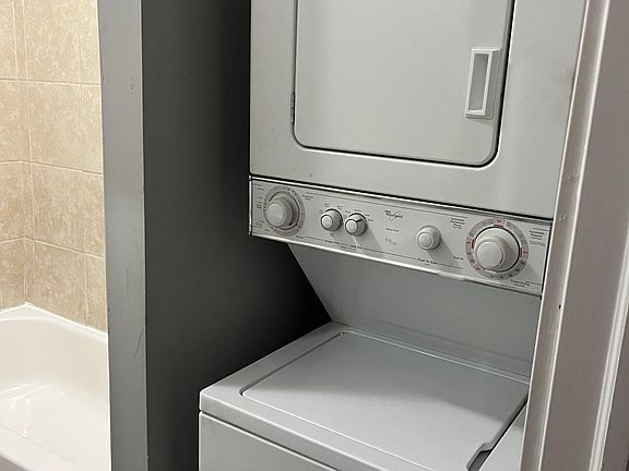Washer dryer in bathroom