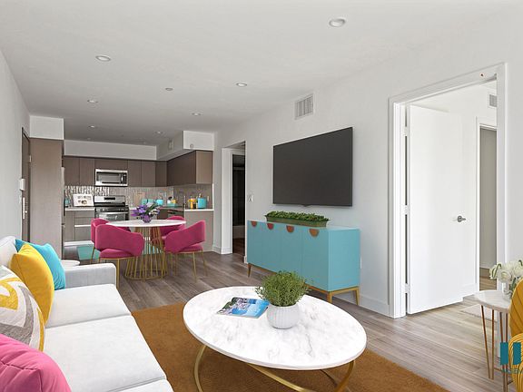 Open-Concept Kitchen, Dining, and Living Room Space