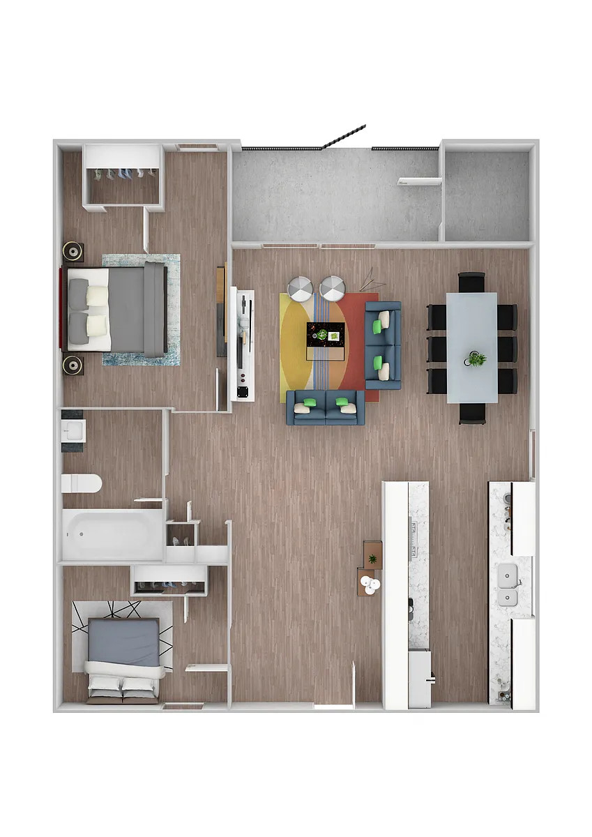 Floor plan 2BR/1BA