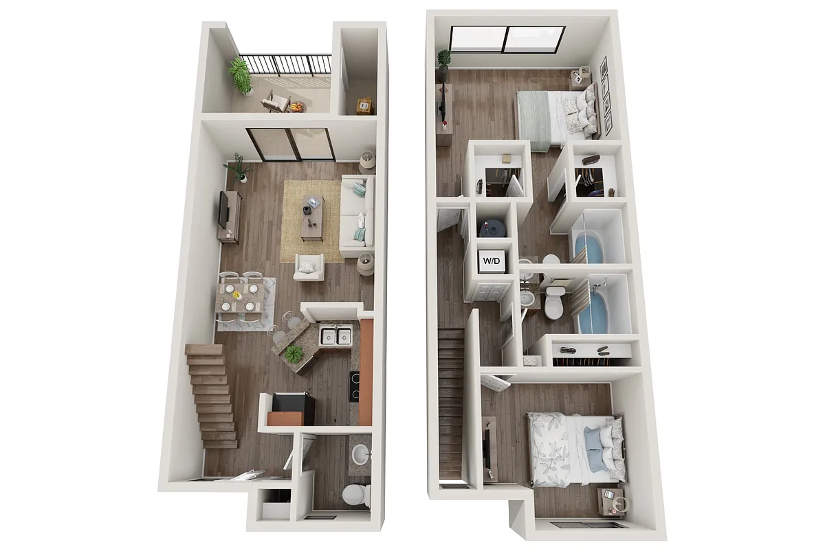 Floor plan 2 Bedroom 2.5 Bath Renovated