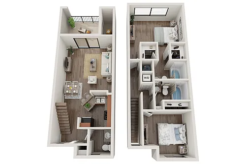 Floor plan 2 Bedroom 2.5 Bath