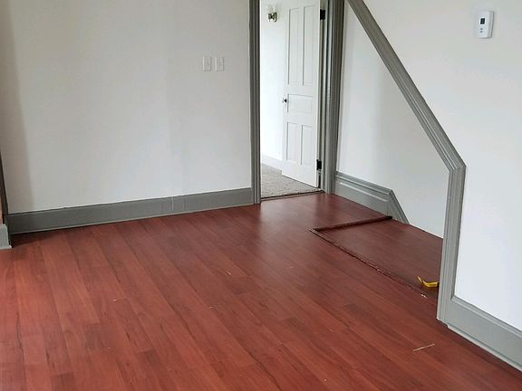 Living room with wood laminate floors