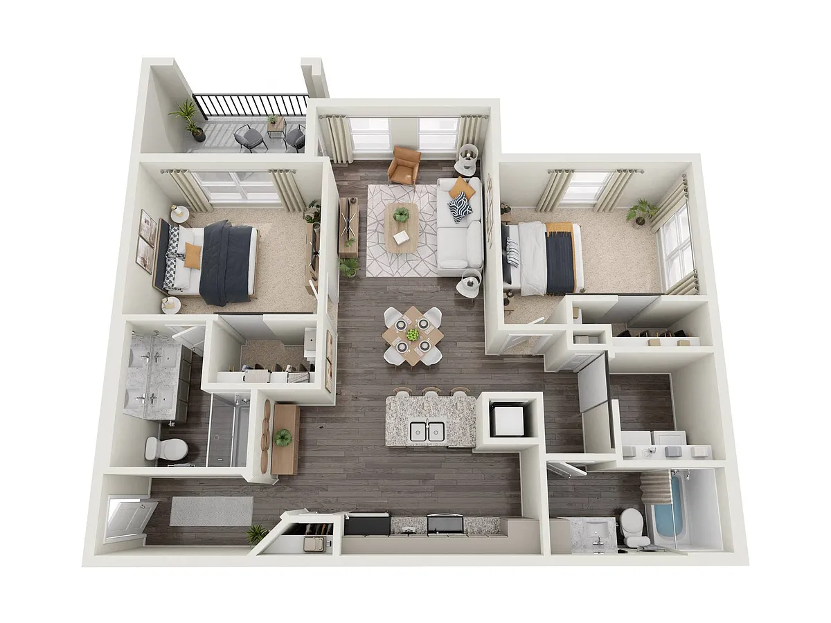 Floor plan 2 Bedroom B2 - End