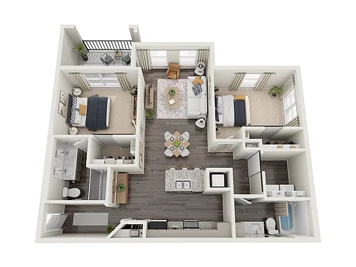 Floor plan 2 Bedroom B2 - End