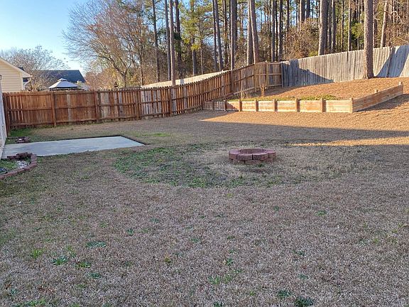 Backyard with fire pit