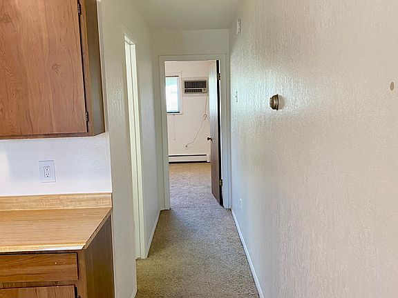Hallway from Kitchen/Living Room, bathroom first door left, bedroom at end of unit.