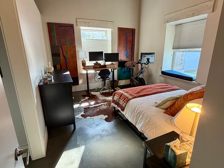Master bedroom - lots of natural light and privacy shades