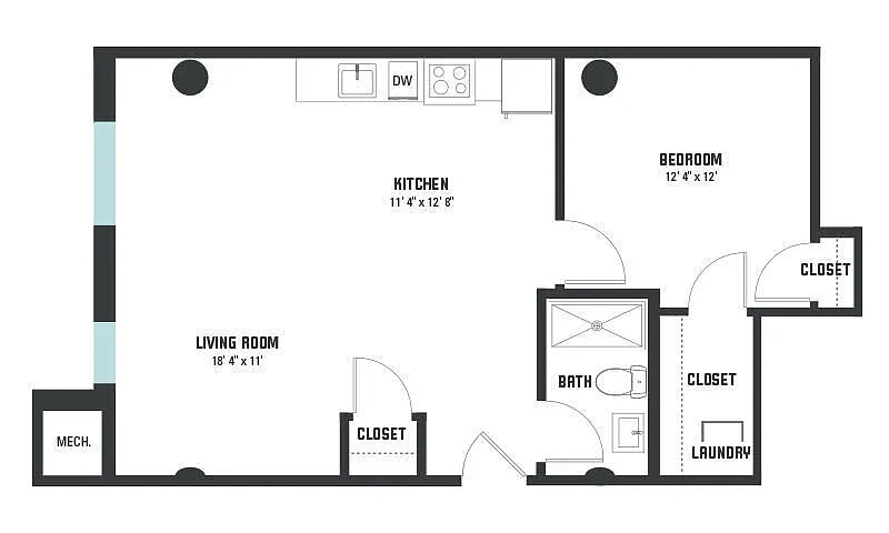 Floor plan A16 One Bedroom