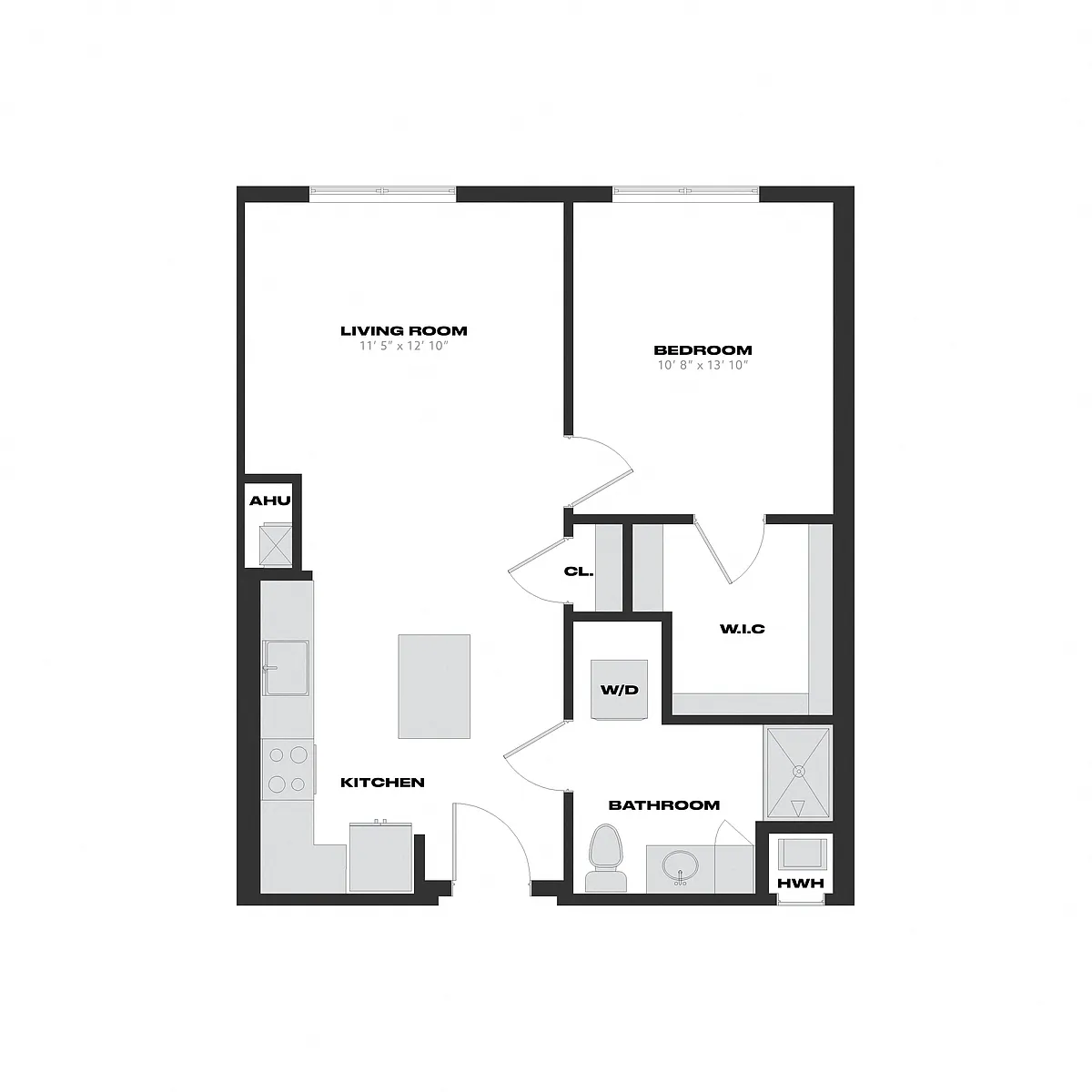 Floor plan 1 Bed/1 Bath-A1