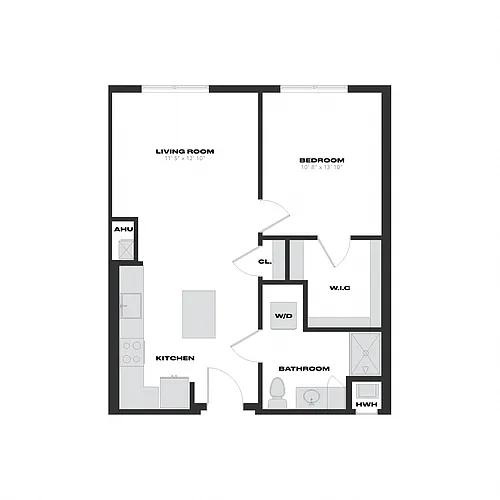 Floor plan 1 Bed/1 Bath-A1