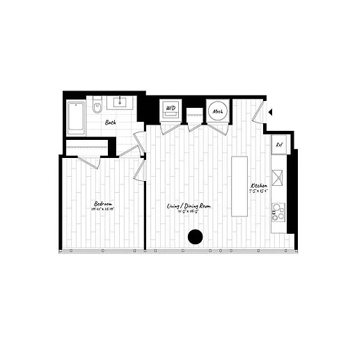 Floor plan 1 Bed - 1 Bath | A01 (901)