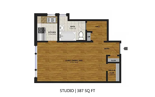 Floor plan Uptown West - Studio (A)