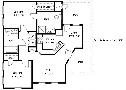 Floor plan Two Bedroom