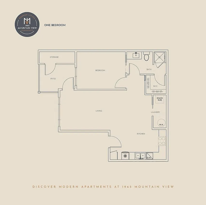 Floor plan 1 Bedroom, 1 Bathroom