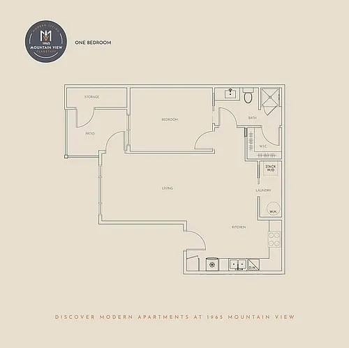 Floor plan 1 Bedroom, 1 Bathroom