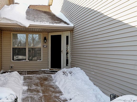 Private entrance with snow today and soon you'll be welcoming the  nice landscape that is waiting to