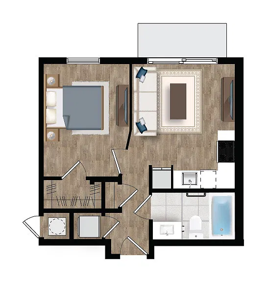 Floor plan Studio 1-B