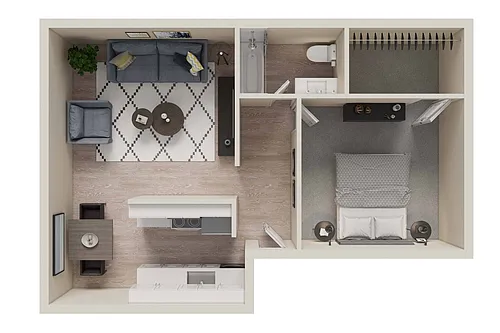 Floor plan One Bedroom C