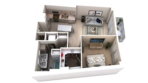Floor plan One Bedroom One Bath (806)