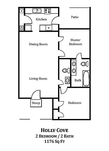 Floor plan Updated 2 br 1ba