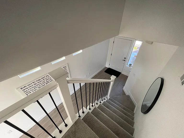 Looking downstairs toward the front door