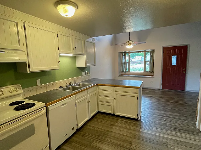 Looking out towards front door and dining area.