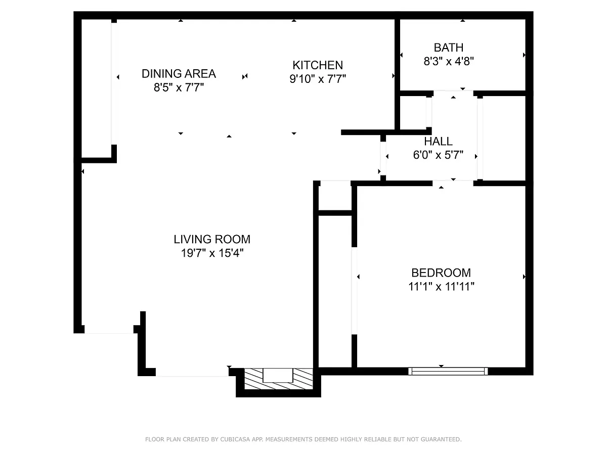 Floor plan 1 Bedroom 1 Bath