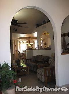 view of family room from hall entry